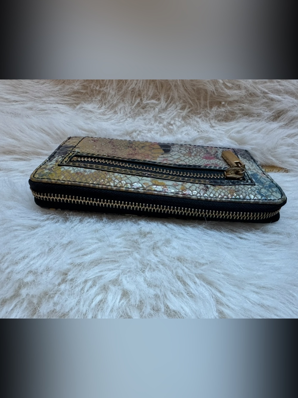 Tory Burch Multicolor Snake-Print Zip Card Wallet with Gold Hardware Zip around - Picture 16 of 16